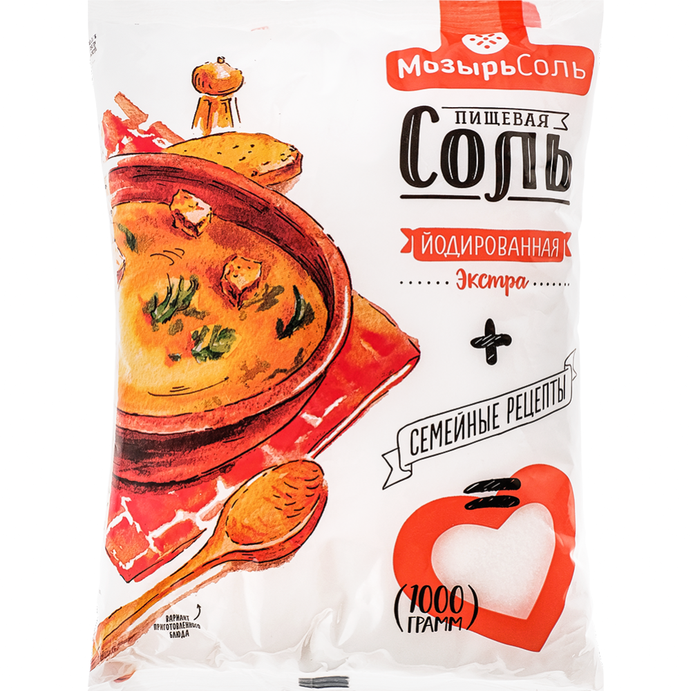 Соль пищевая «Мозырьсоль» Полесье, йодированная экстра, 1 кг купить с ...