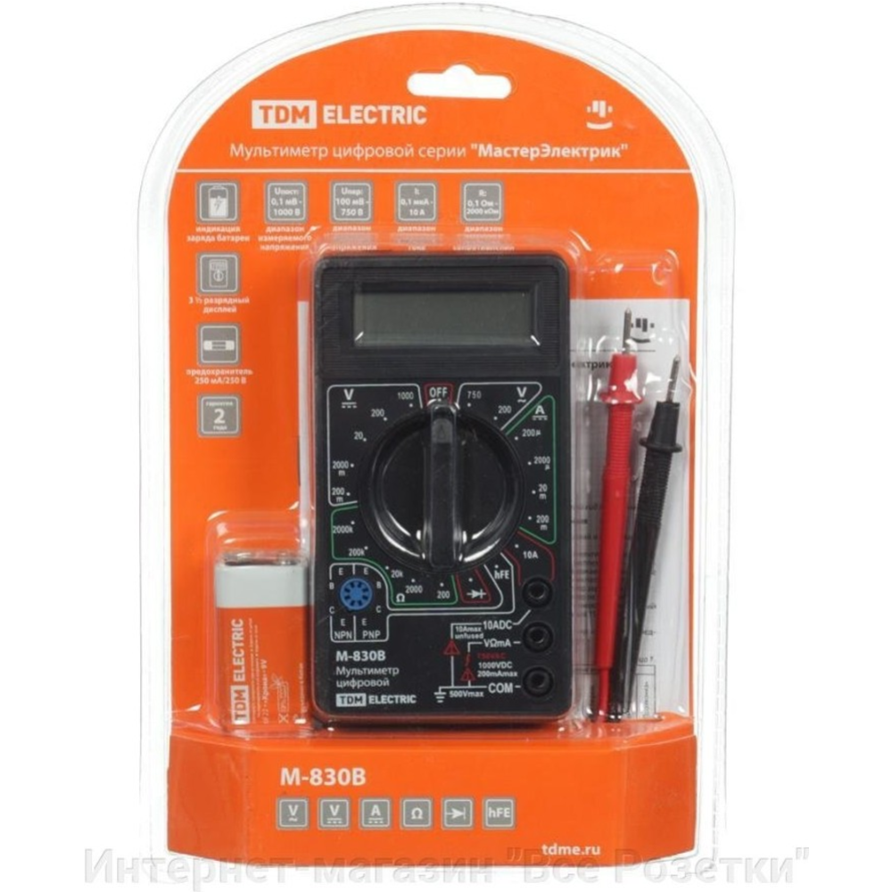 Мультиметр «TDM» МастерЭлектрик, М-830В, SQ1005-0001 купить в Минске ...