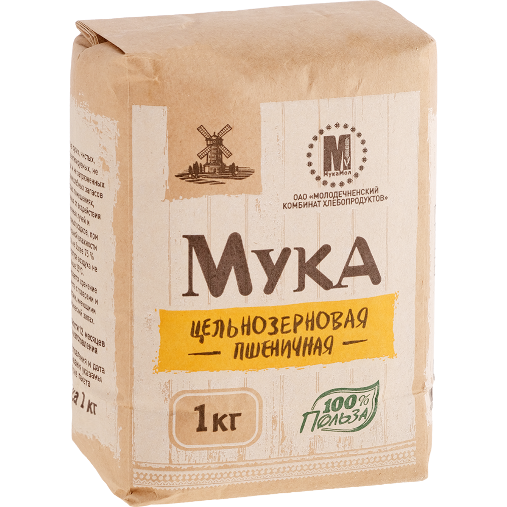 Мука пшеничная «МукаМол» цельнозерновая, 1 кг купить с доставкой, цены ...