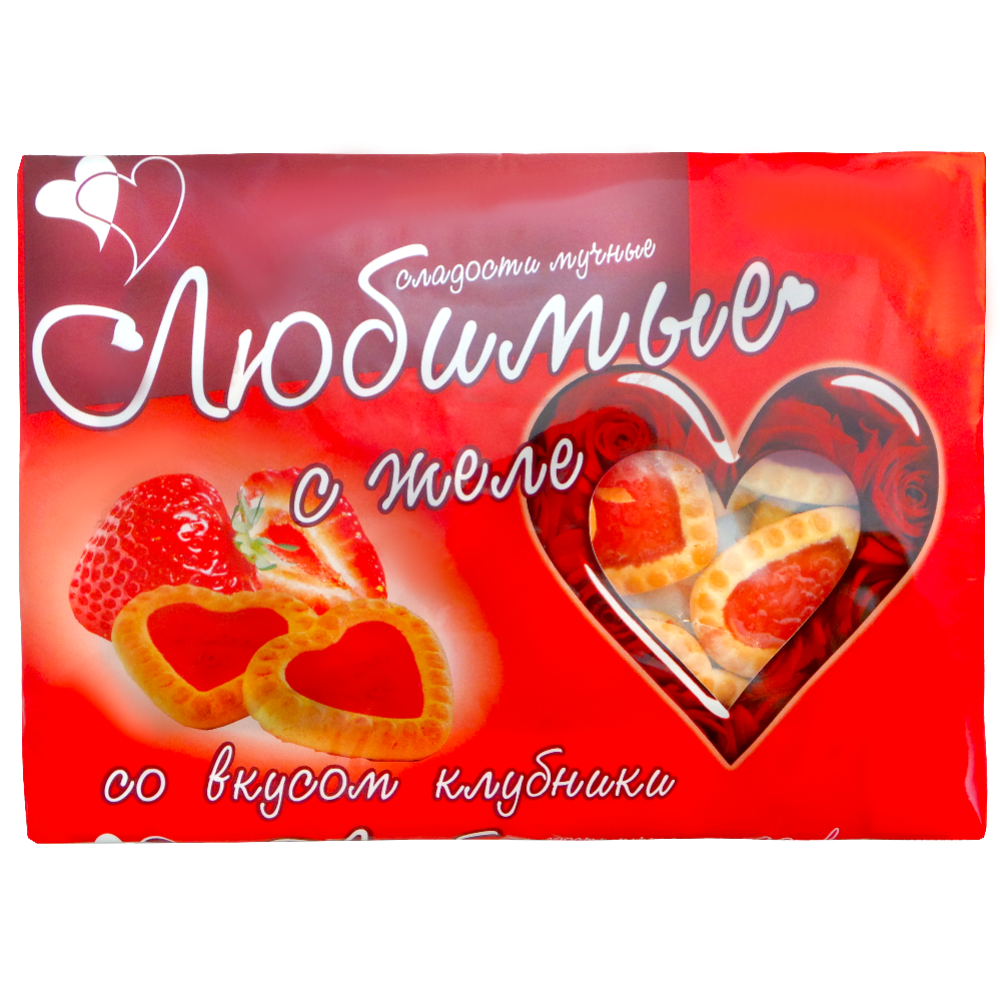 Сла­до­сти мучные «Лю­би­мы­е» с желе со вкусом клуб­ни­ки, 400 г ...