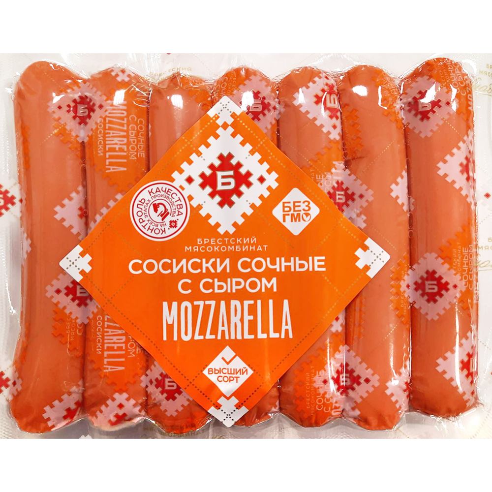 Сосиски «Сочные с сыром «Моцарелла» 370 г купить с доставкой, цены в ...