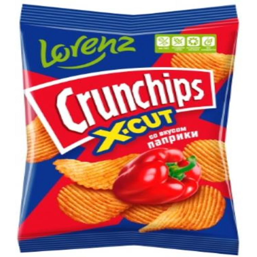 Чипсы картофельные «Lorenz» Crunchips. X-Cut, рифленые, со паприки, 70 ...