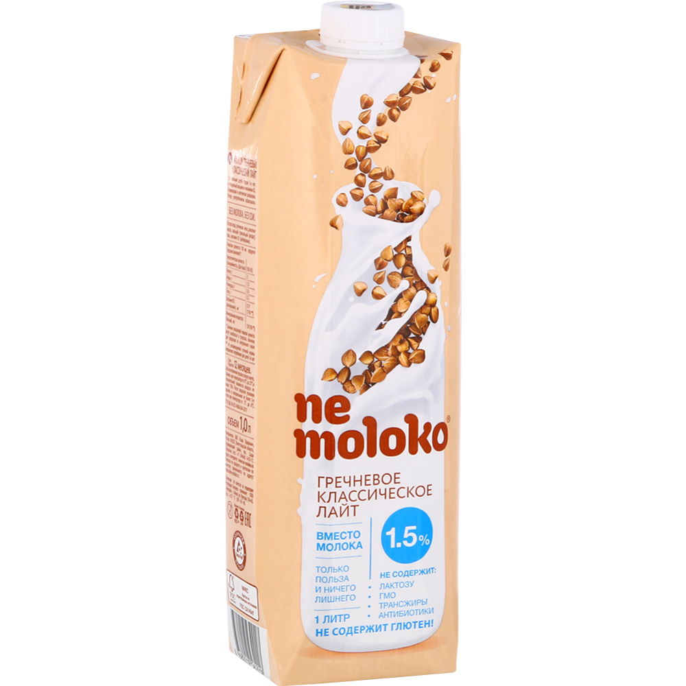 Напиток гречневый «Ne moloko» классический лайт, 1.5%, 1 л купить в ...