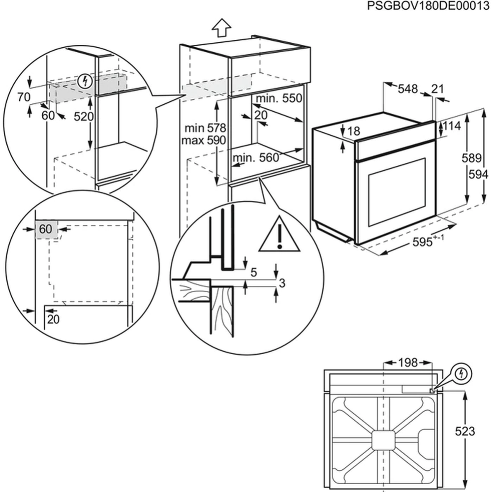 Электрический духовой шкаф electrolux oef3h70tw