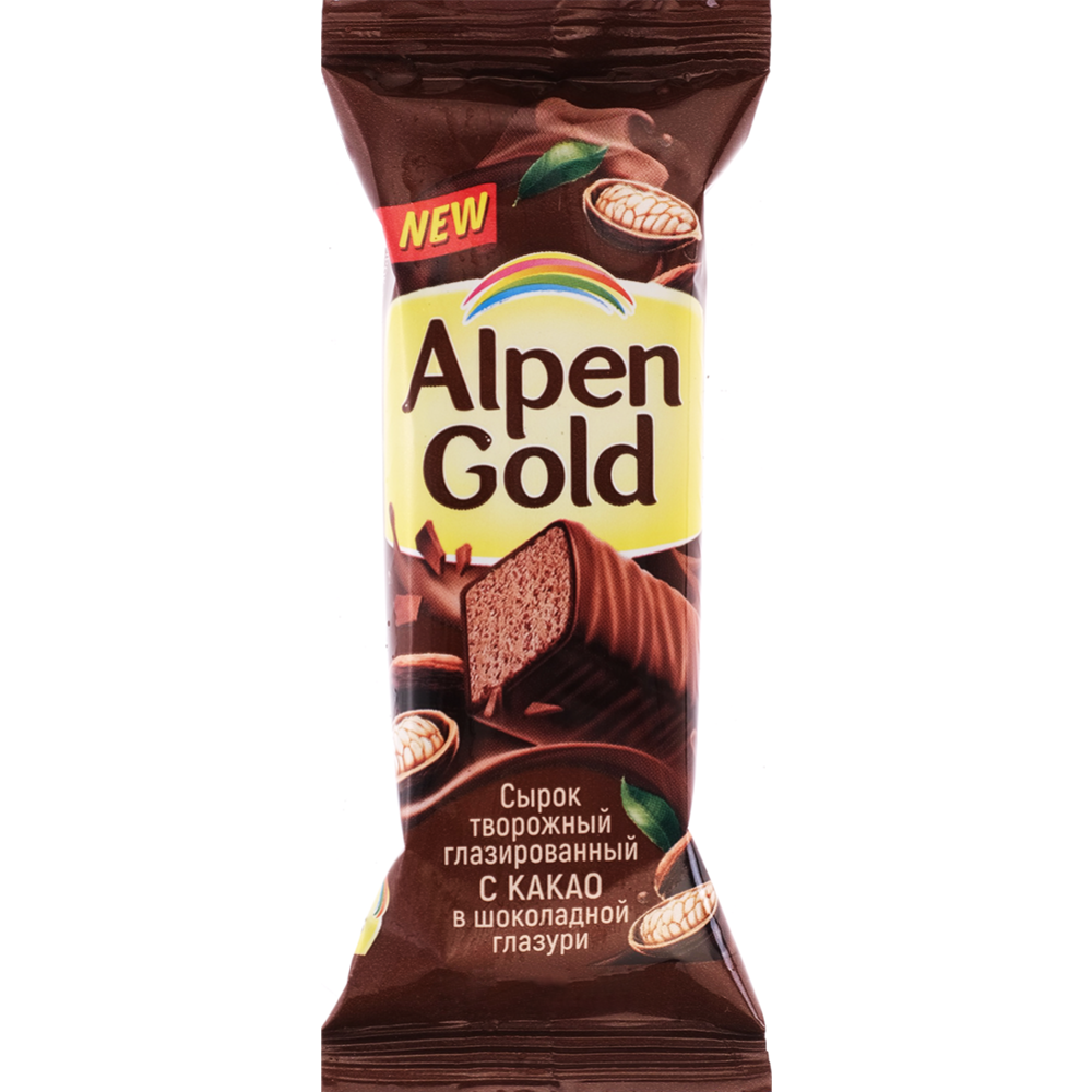 Сырок творожный глазированный «Alpen Gold» с какао, 20%, 40 г #0