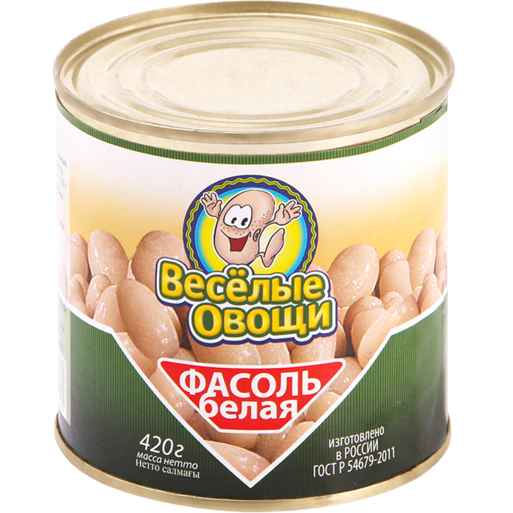 Фасоль консервированная «Весёлые овощи» белая, 420 г купить с доставкой ...