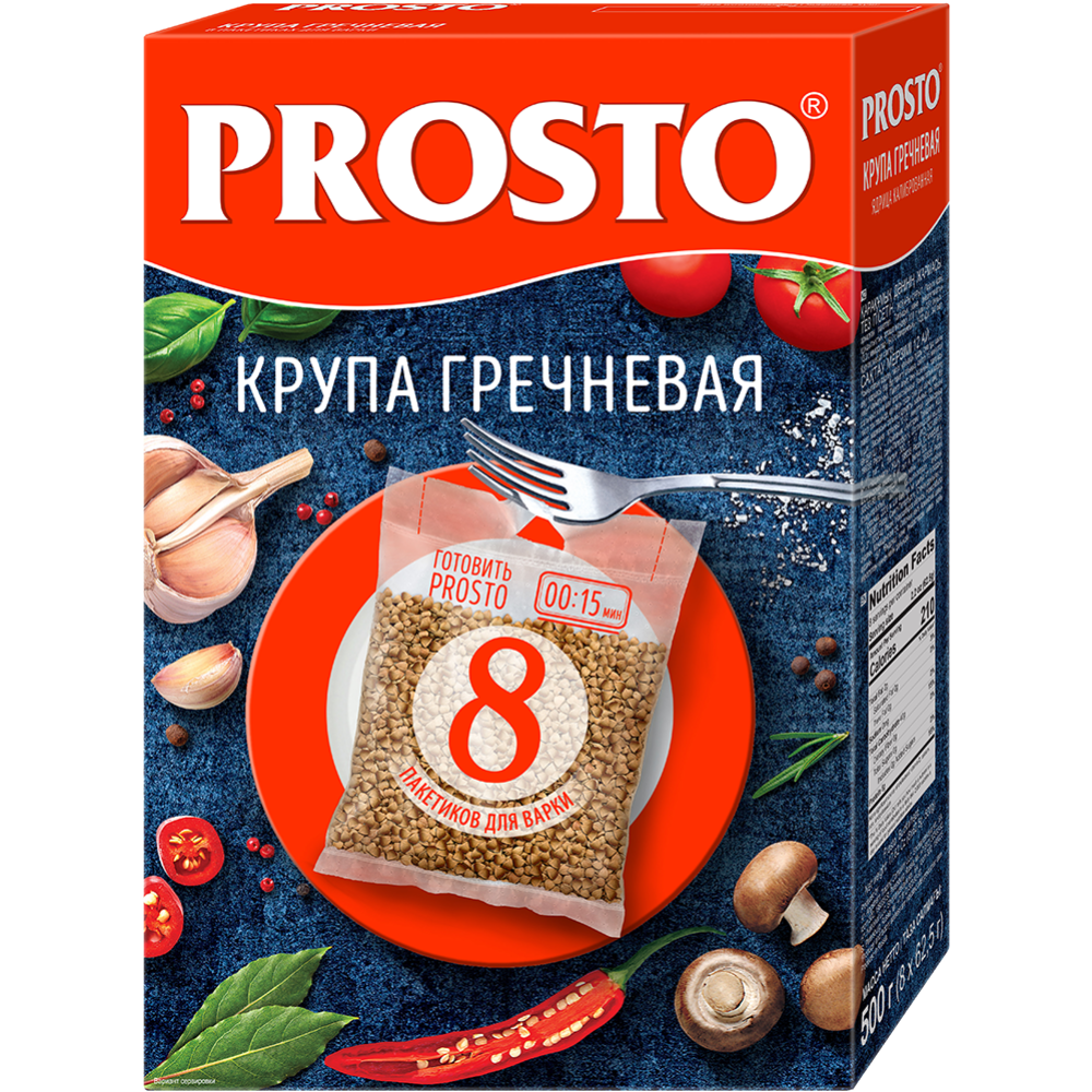 Крупа гречневая «Prosto» ядрица, 8х62.5 г купить в Минске: недорого, в рассрочку в интернет-магазине Емолл бай