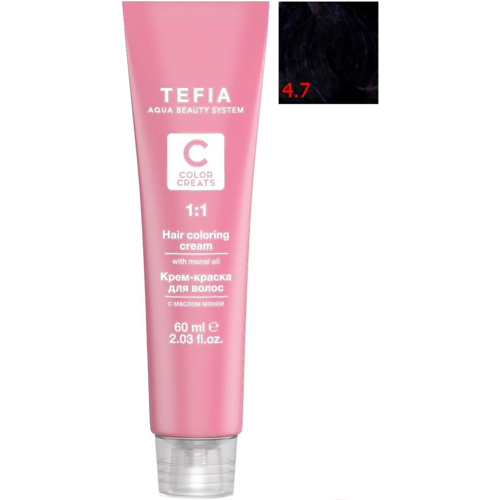 Крем-краска «Tefia» Color Creats, с маслом монои, 4.7, 60 мл купить в ...