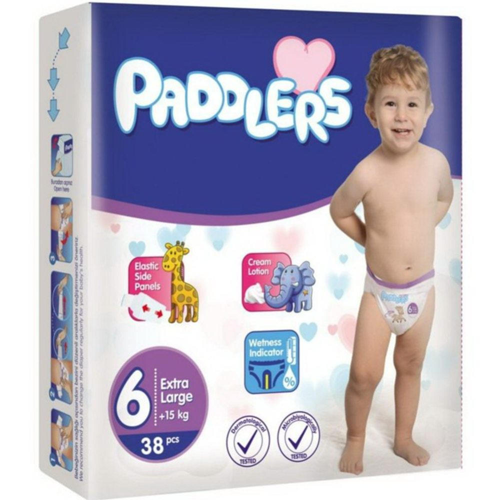 Детские подгузники «Paddlers» Jumbo pack, extra large, 15-30 кг, 38 шт ...