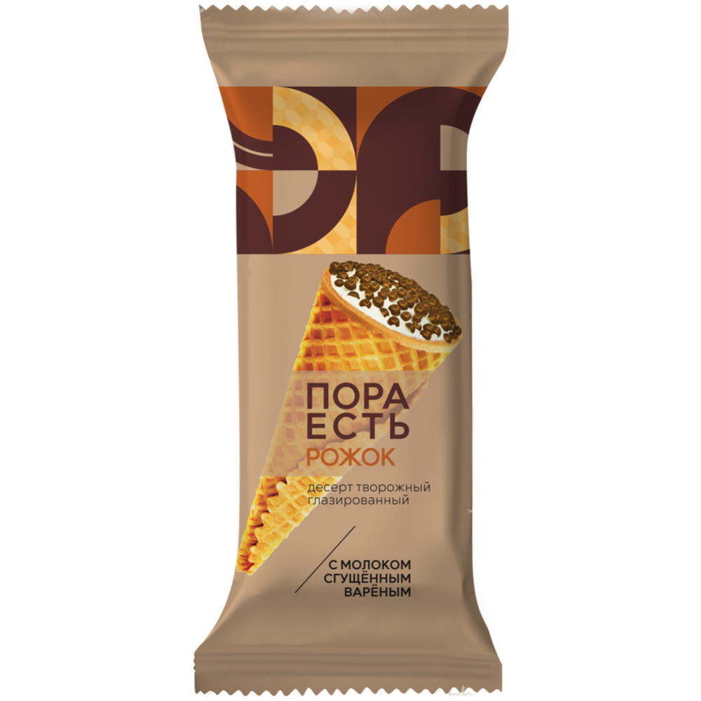 Десерт творожный глазированный «Пора есть» с варенной сгущенкой, в ...