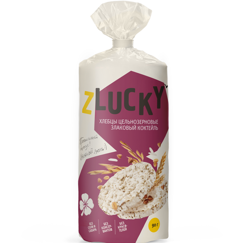 Хлебцы «Z Lucky» цельнозерновые, злаковый коктейль, 90 г купить в ...