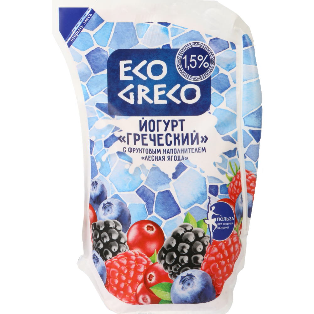 Йогурт греческий питьевой «Eco Greco» лесная ягода, 1.5%, 800 г купить ...
