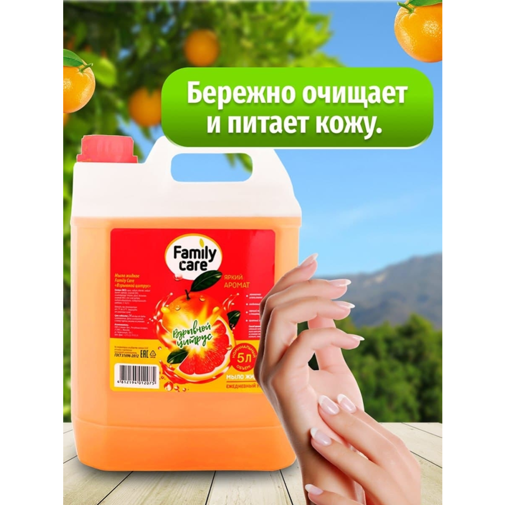 Мыло жидкое «Family care» взрывной цитрус, 5 л купить в Минске ...