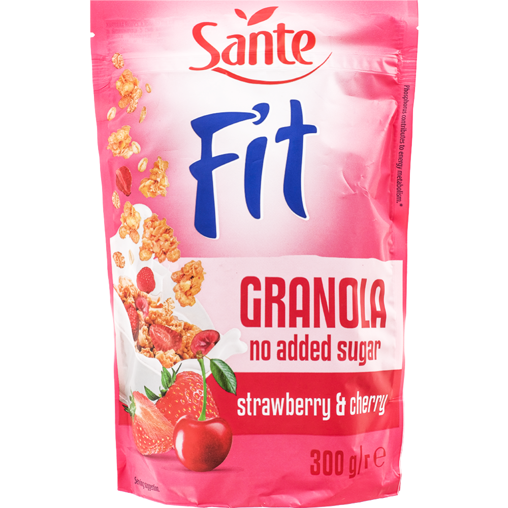 Гранола «Sante» Fit, с клубникой и малиной, 300 г купить с доставкой ...
